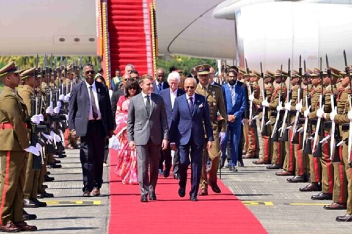 Visita de Macron a Maur&iacute;cio: energia, &aacute;gua e seguran&ccedil;a alimentar no centro dos acordos