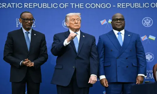 Assinatura em Washington do quadro de coopera&ccedil;&atilde;o econ&oacute;mica entre os Estados Unidos, o Ruanda e a RDC
